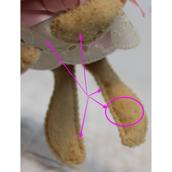 VTG 1971 Annalee Mobilitee Doll Girl Bunny Rabbit Easter Spring Bonnet Skirt - Picture 5 of 10